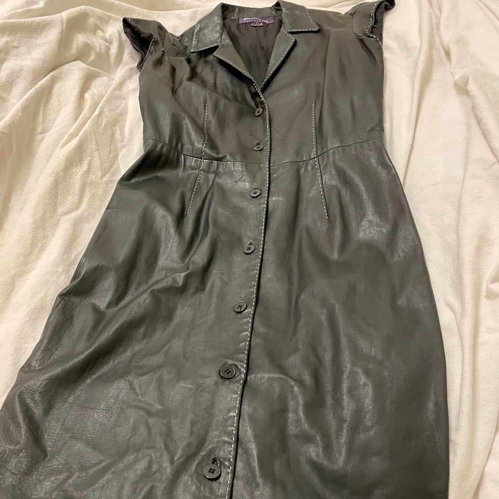 Ralph Lauren Purple Label Collection Leather Dress